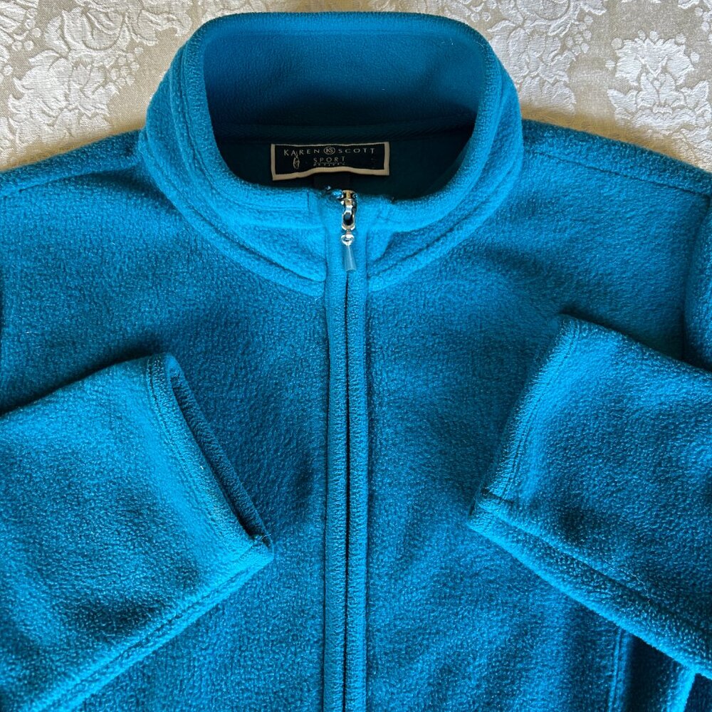 Karen Scott Sport Petites Fleece Jacket PM - Picture 3 of 6